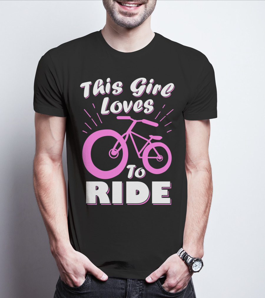 This Girl Loves To Ride Pink Bicycle Enthusiast T-Shirt