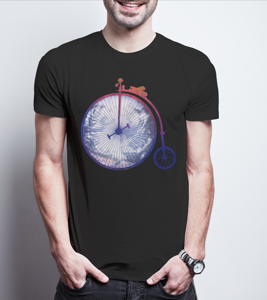 Vintage World Bicycle Traveler Earth Penny-Farthing T-Shirt