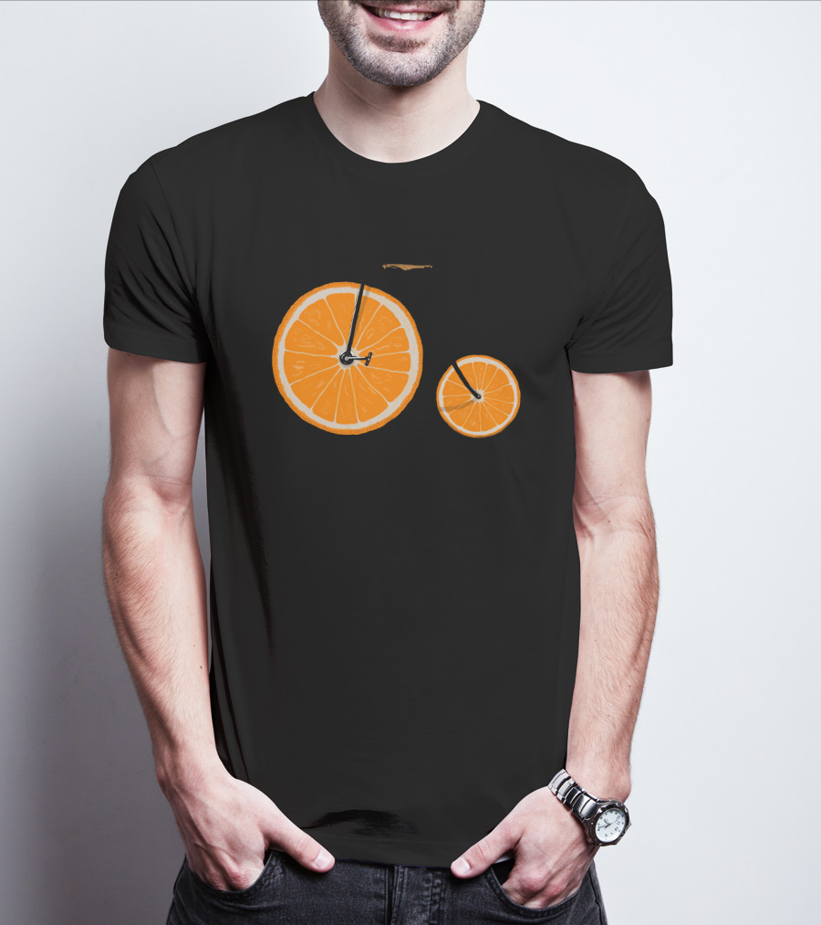 Orange Slice Bicycle Vitamin Concept T-Shirt