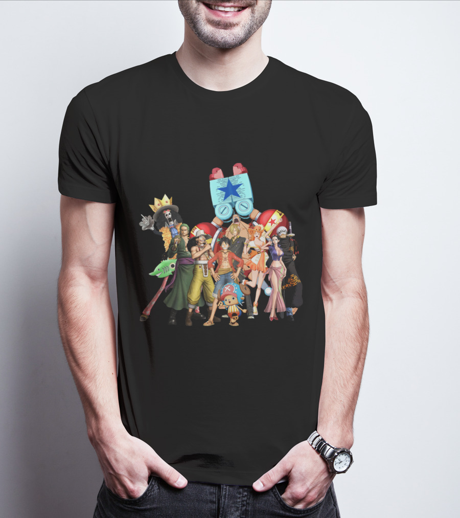 One Piece Main Characters Iconic Straw Hat Pirates Ensemble T-Shirt