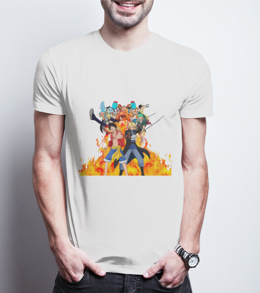 One Piece Pirate Crew In Flames T-Shirt