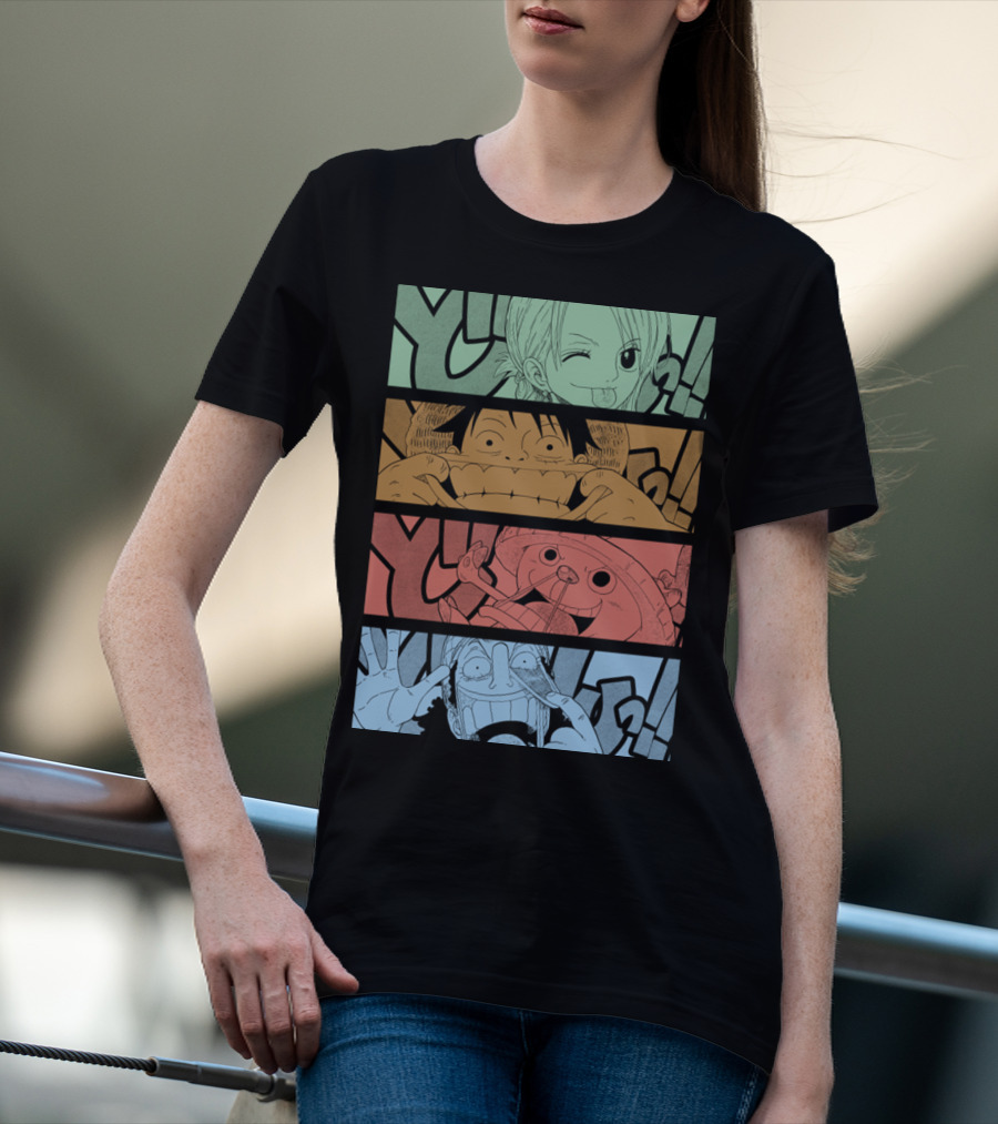 One Piece Keep Smiling Comic Characters T-Shirt