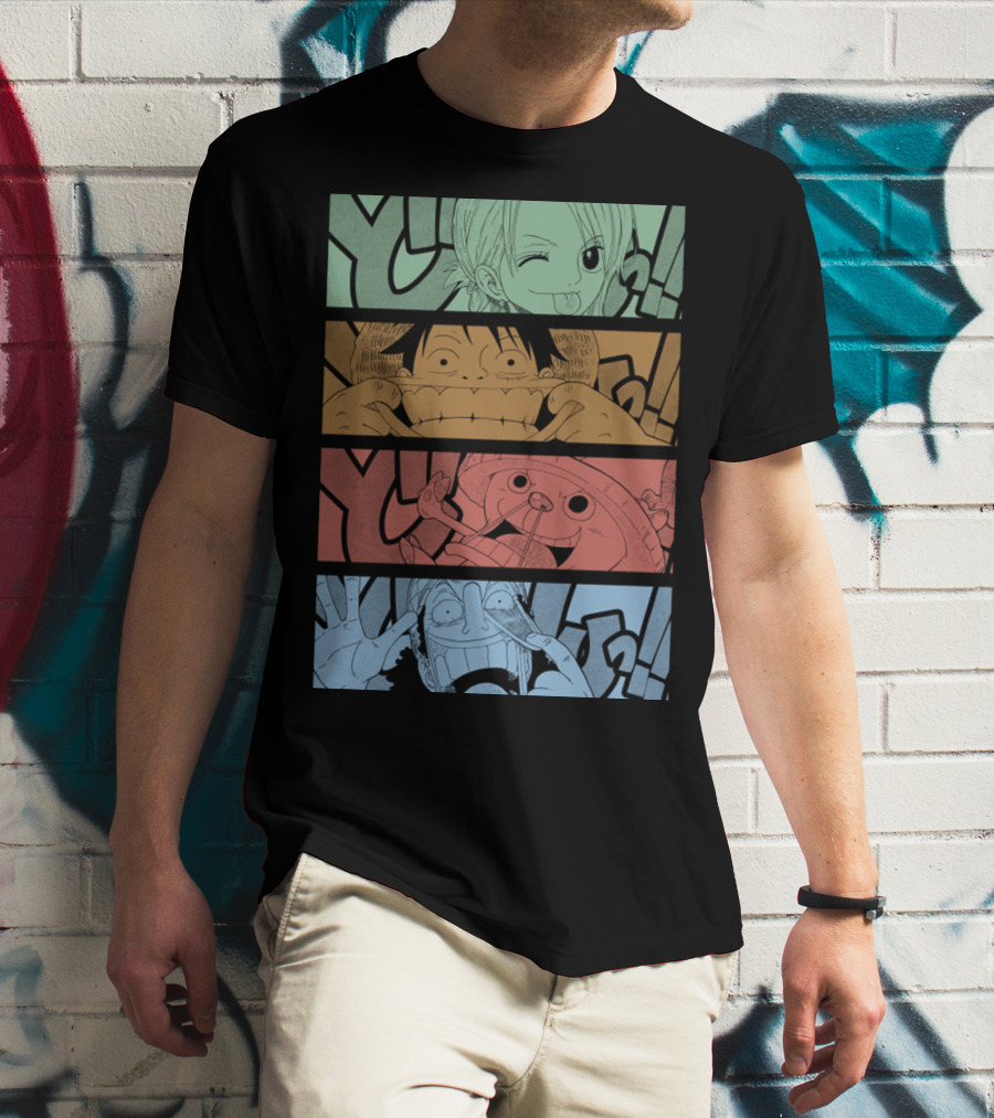 One Piece Keep Smiling Comic Characters T-Shirt