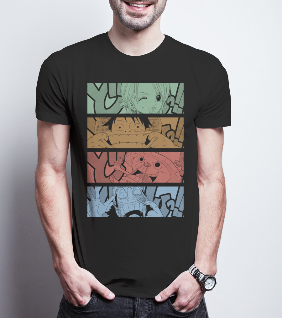 One Piece Keep Smiling Comic Characters T-Shirt