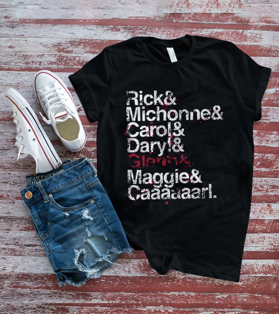 Rick And Michonne And Carol And Daryl And Maggie And Caaaaarl Spoiler Version T-Shirt