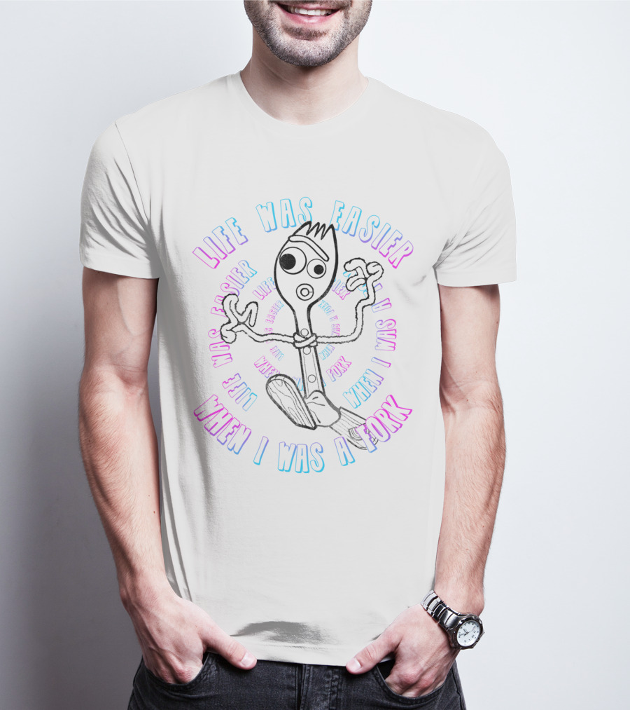 Life Was Easier When I Was A Fork Toy Character Sketch T-Shirt