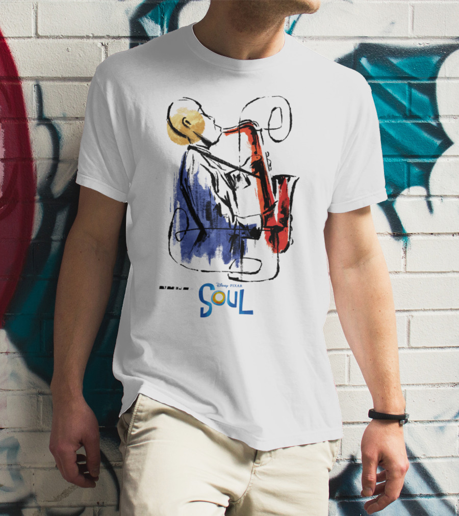 Disney Pixar Soul Watercolor Saxophonist T-Shirt