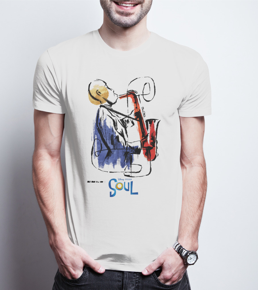 Disney Pixar Soul Watercolor Saxophonist T-Shirt