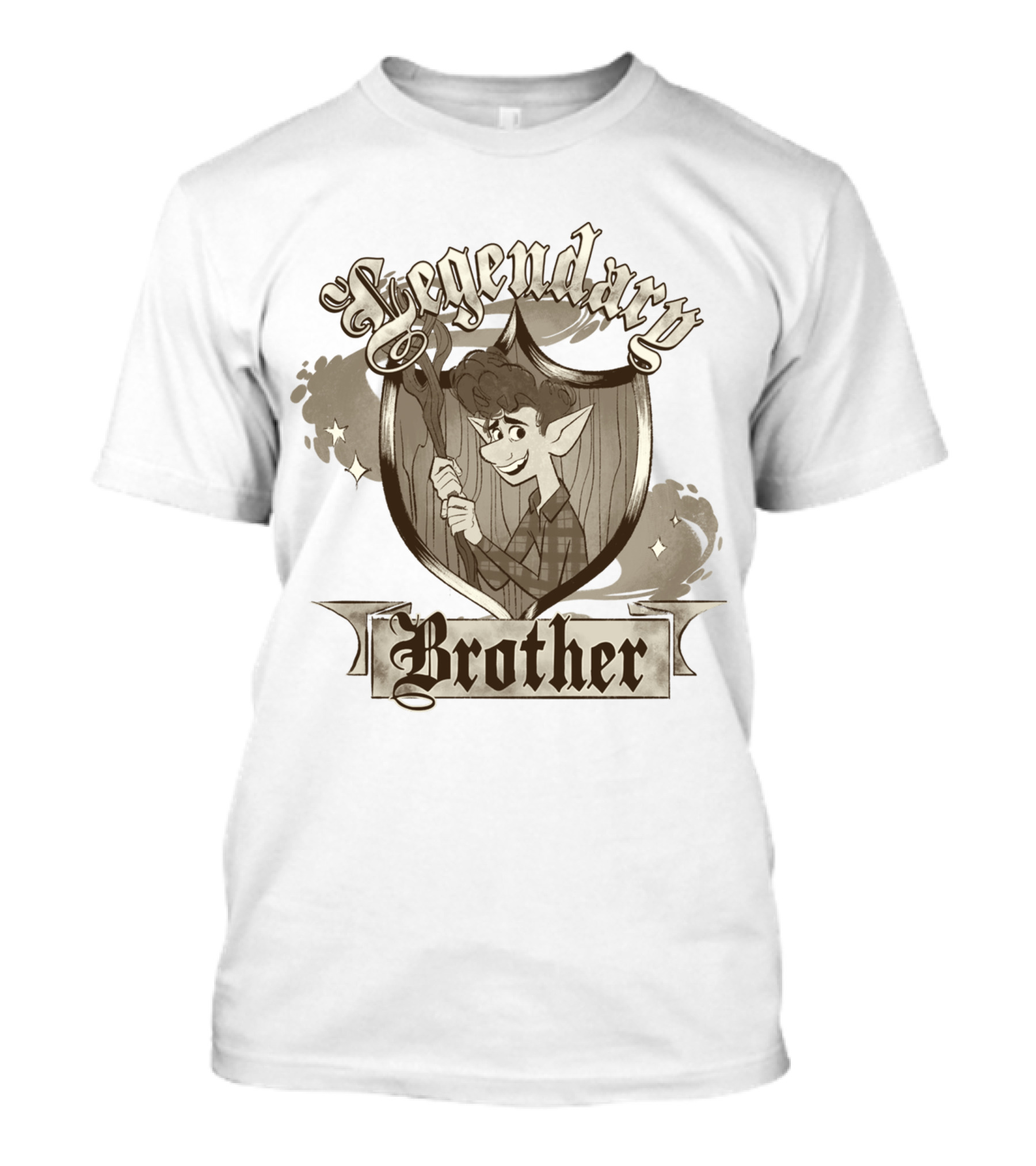 Legendary Brother Ian Onward Disney Pixar Fantasy Shield T-Shirt