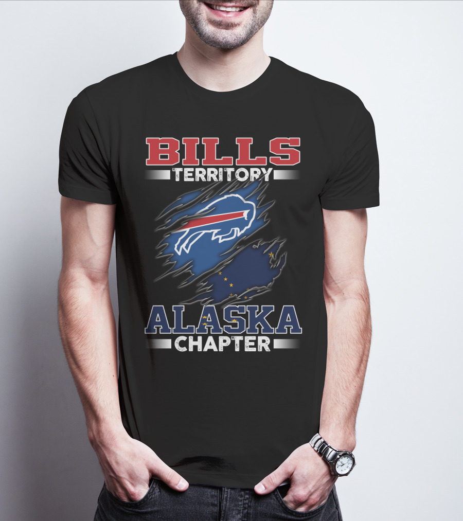 BILLS Territory Alaska Chapter Buffalo Icon With State Flag Elements T-Shirt