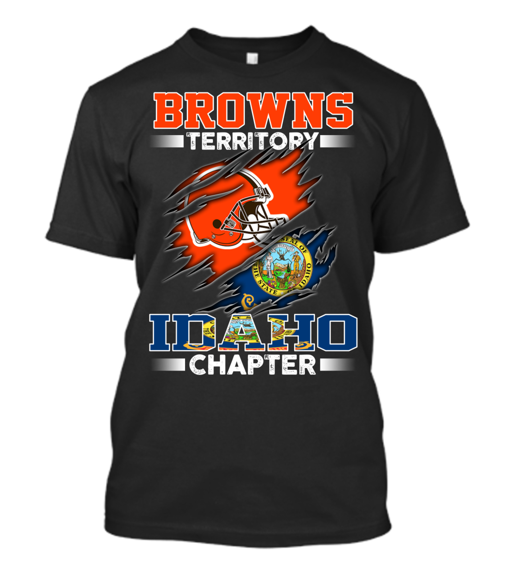 BROWNS Territory Idaho Chapter State Seal Helmet T-Shirt