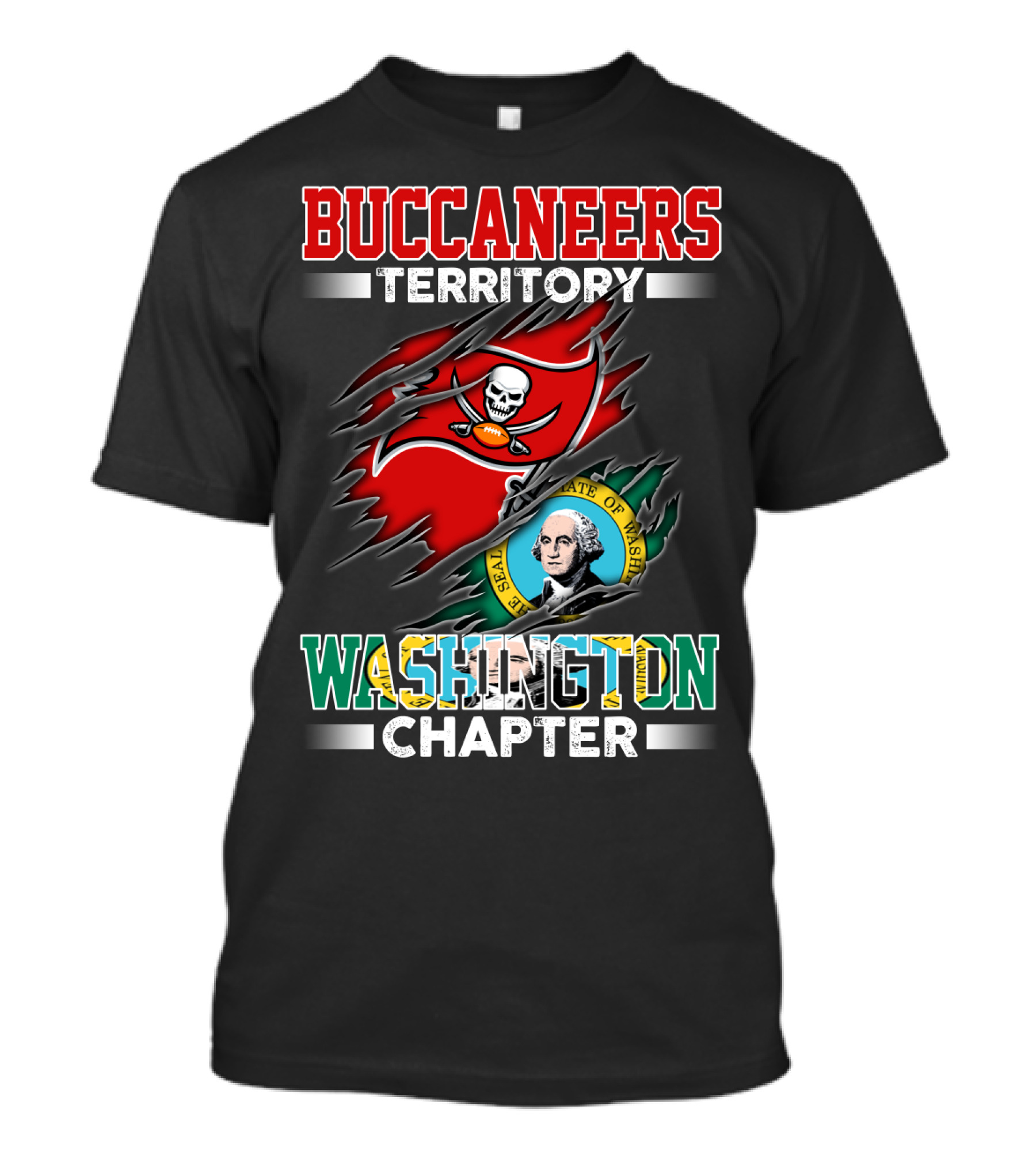 BUCCANEERS TERRITORY WASHINGTON CHAPTER THE SEAL OF THE STATE OF WASHINGTON T-Shirt