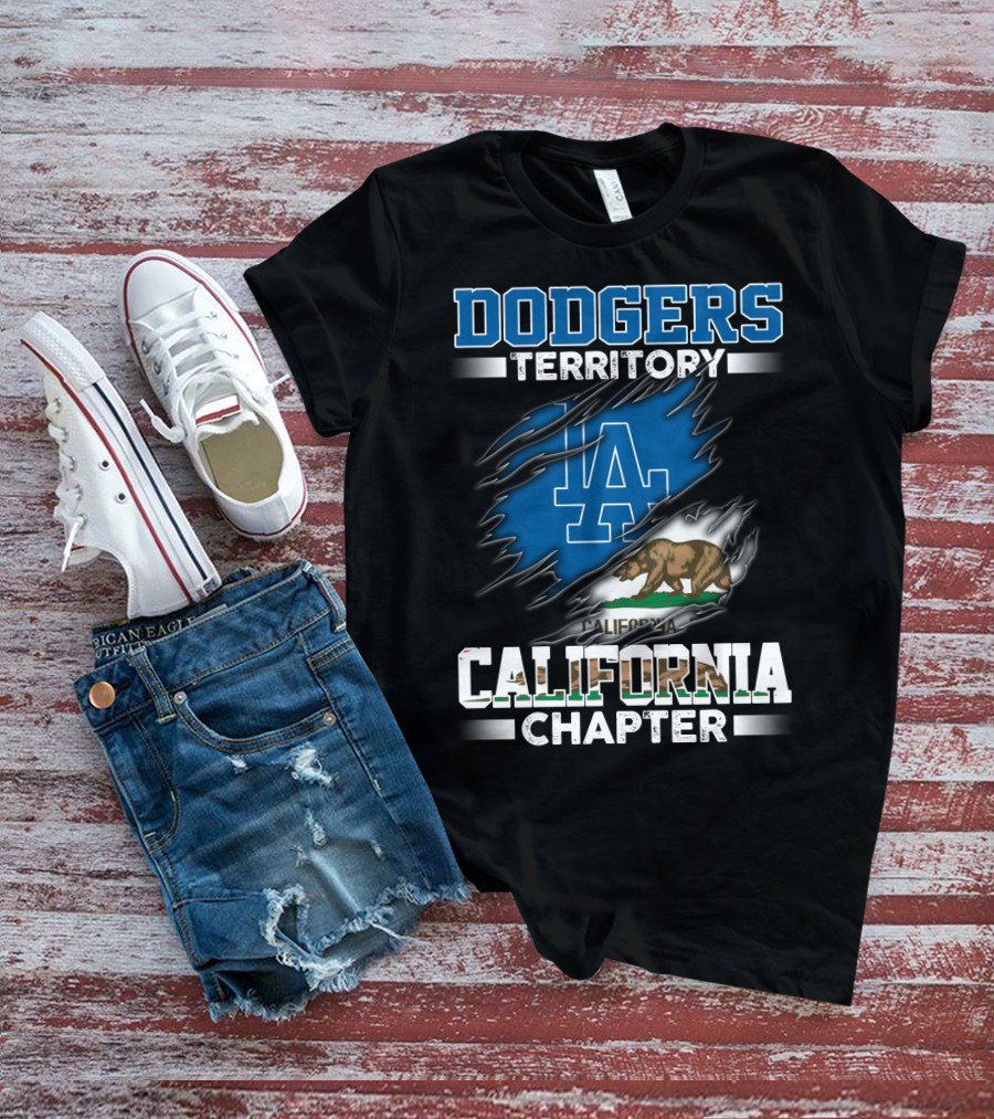 DODGERS TERRITORY CALIFORNIA CHAPTER LA LOGO CALIFORNIA BEAR FLAG T-Shirt