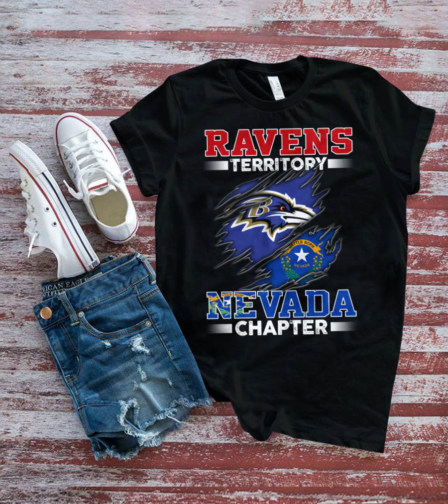 RAVENS TERRITORY NEVADA CHAPTER BATTLE BORN FLAG T-Shirt