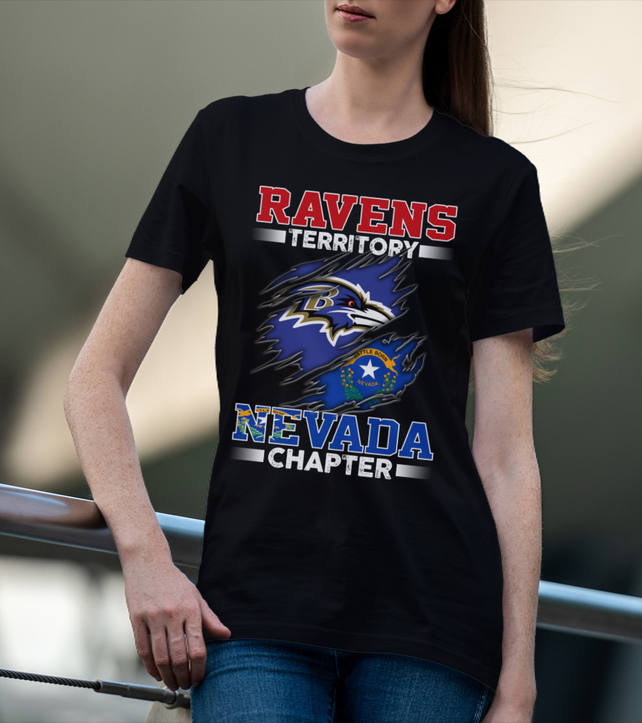RAVENS TERRITORY NEVADA CHAPTER BATTLE BORN FLAG T-Shirt