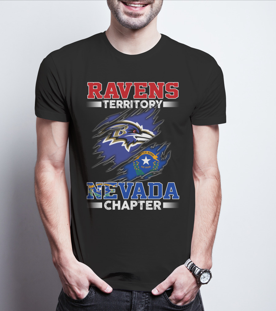 RAVENS TERRITORY NEVADA CHAPTER BATTLE BORN FLAG T-Shirt