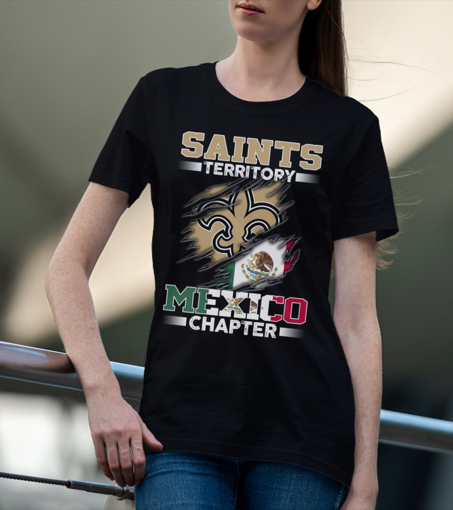 Saints Territory Mexico Chapter National Football Logo Flag T-Shirt