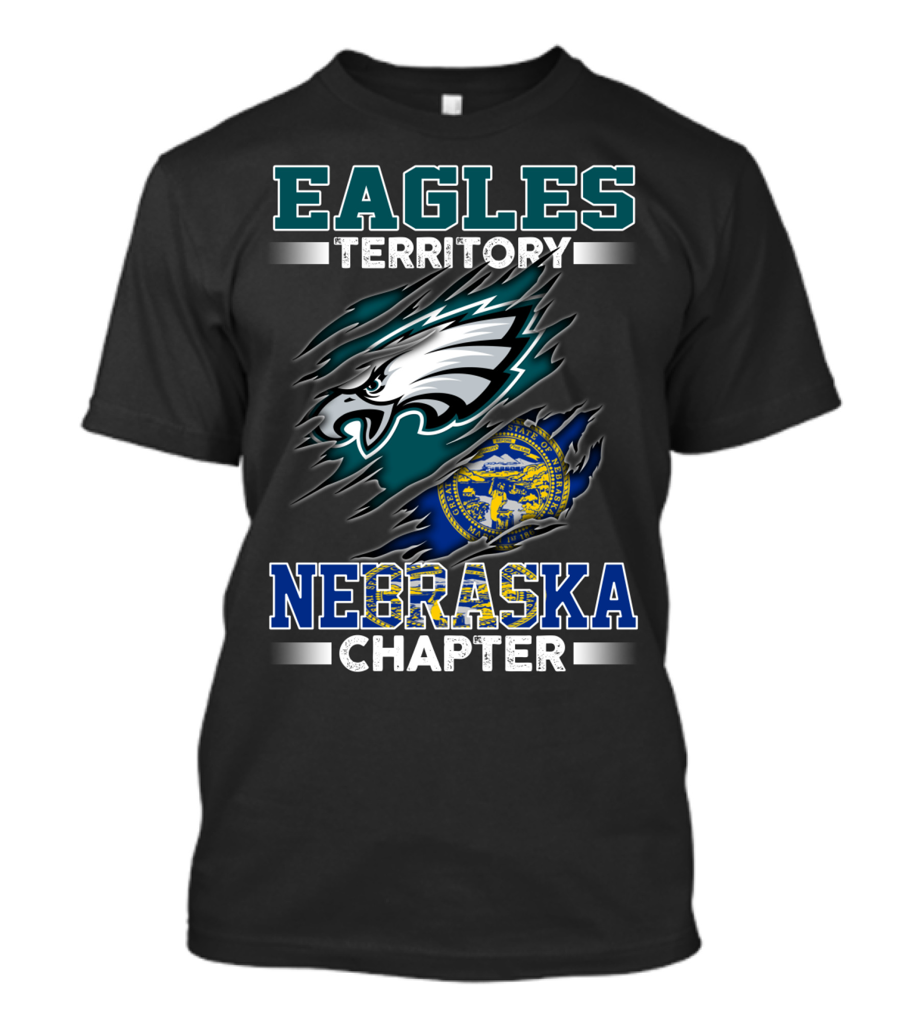 Eagles Territory Nebraska Chapter Bold Logo With Nebraska State Seal T-Shirt
