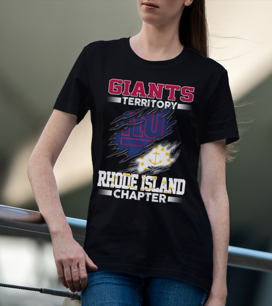 GIANTS Territory Rhode Island Chapter NY Blue Rip Flag T-Shirt