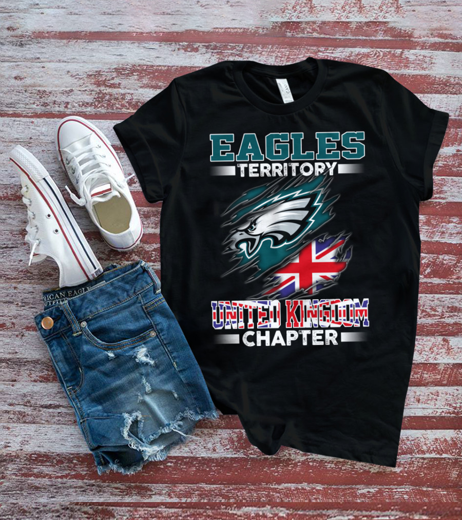 Eagles Territory United Kingdom Chapter With Flag And Eagle T-Shirt