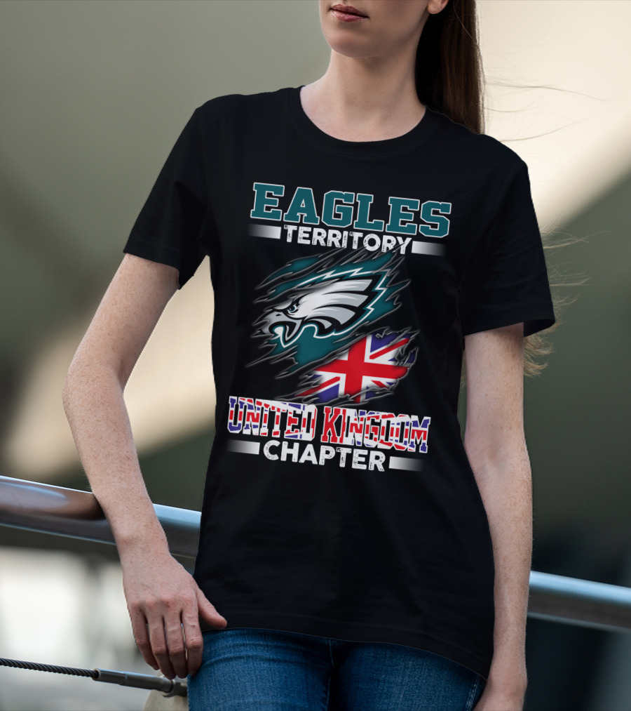 Eagles Territory United Kingdom Chapter With Flag And Eagle T-Shirt