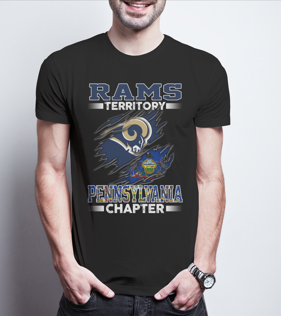 Rams Territory Pennsylvania Chapter With State Flag And Team T-Shirt