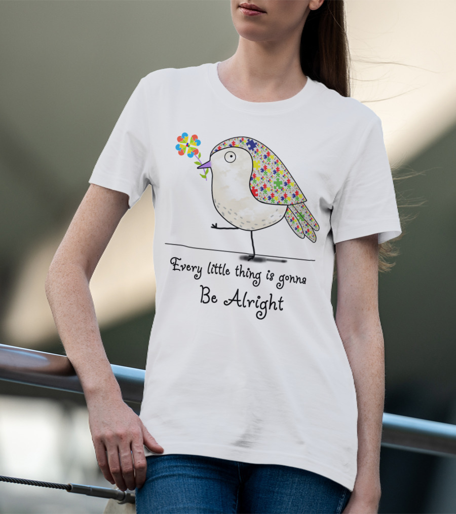 Every Little Thing Is Gonna Be Alright Puzzle Bird T-Shirt