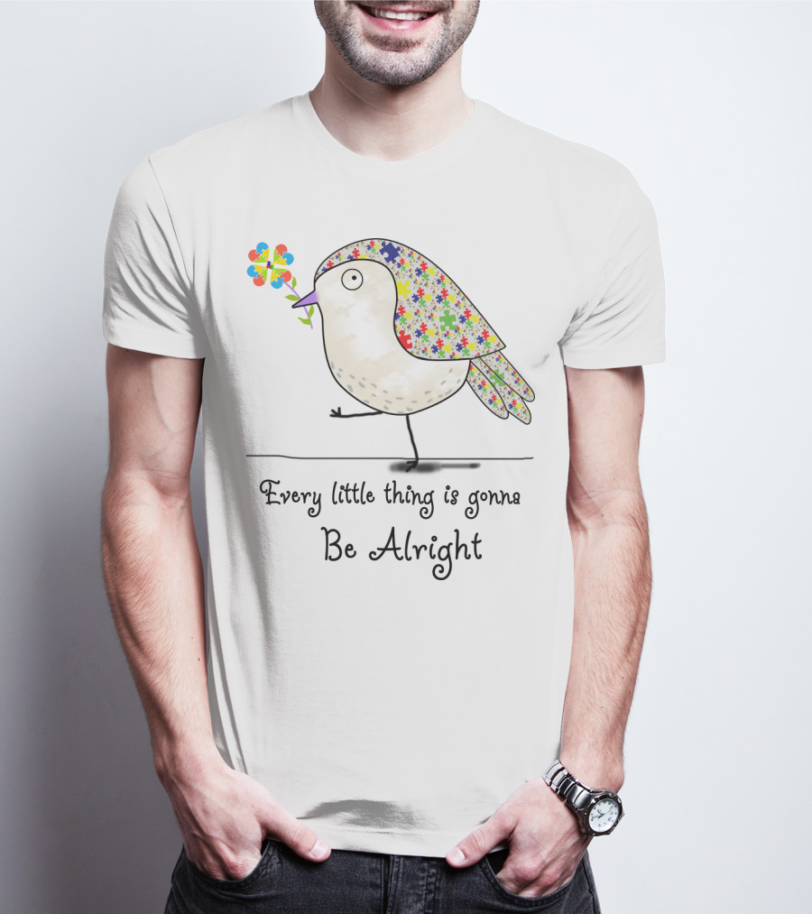 Every Little Thing Is Gonna Be Alright Puzzle Bird T-Shirt