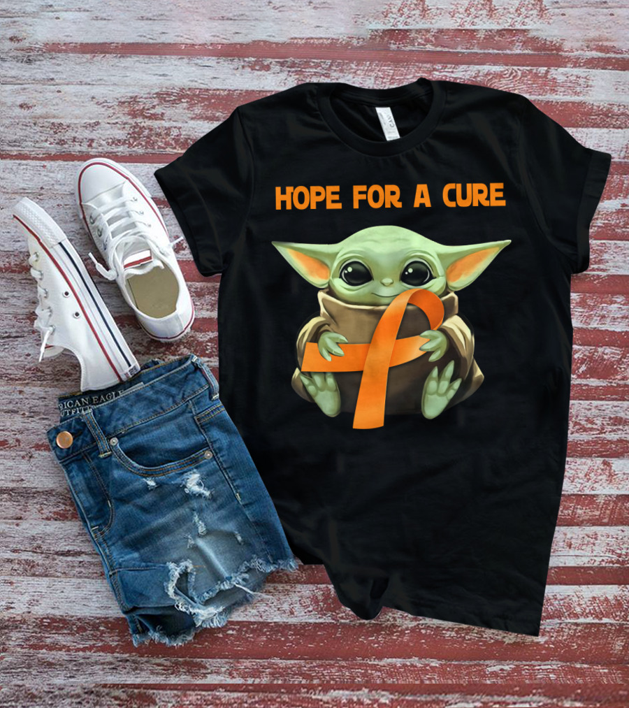 Hope For A Cure Baby Yoda Orange Awareness T-Shirt
