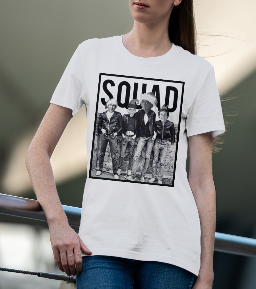 Xmas Squad Rock Band Santa Hats T-Shirt