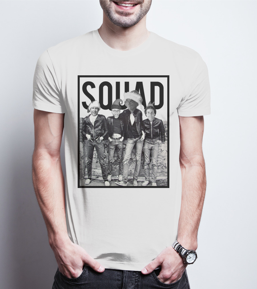 Xmas Squad Rock Band Santa Hats T-Shirt