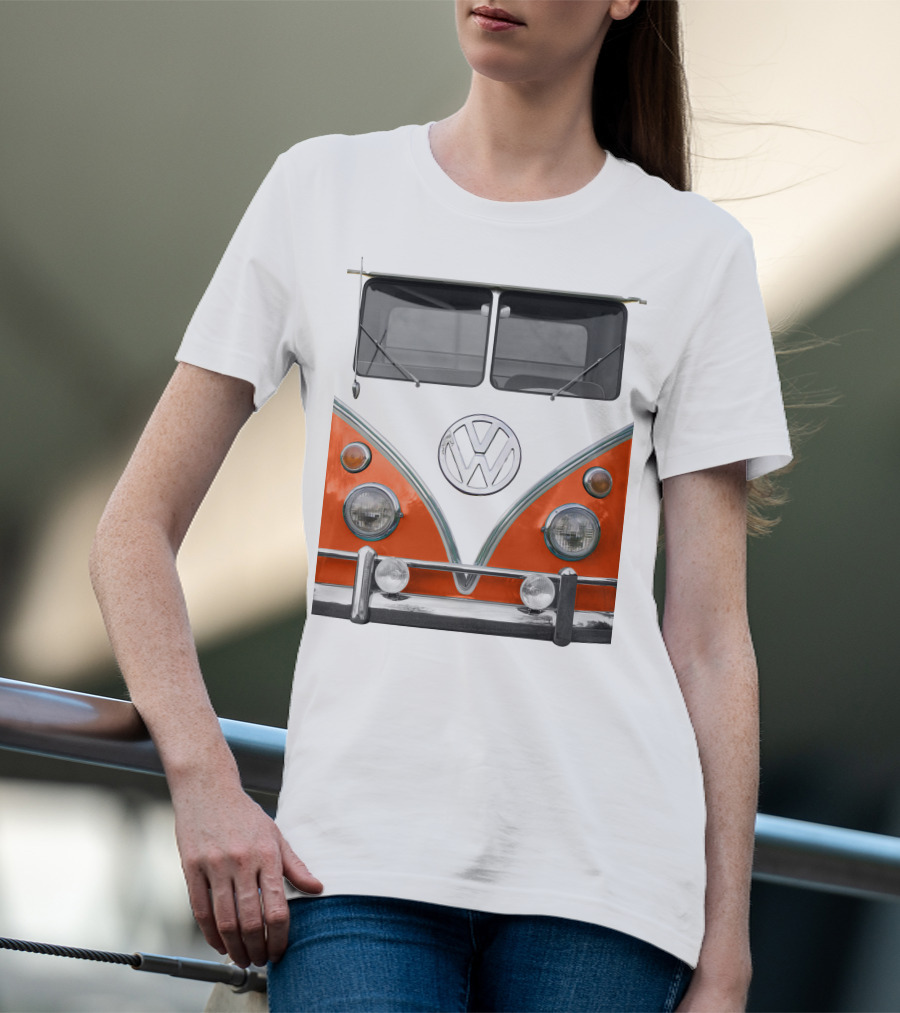 Volkswagen Orange Bus Front Vintage Look T-Shirt
