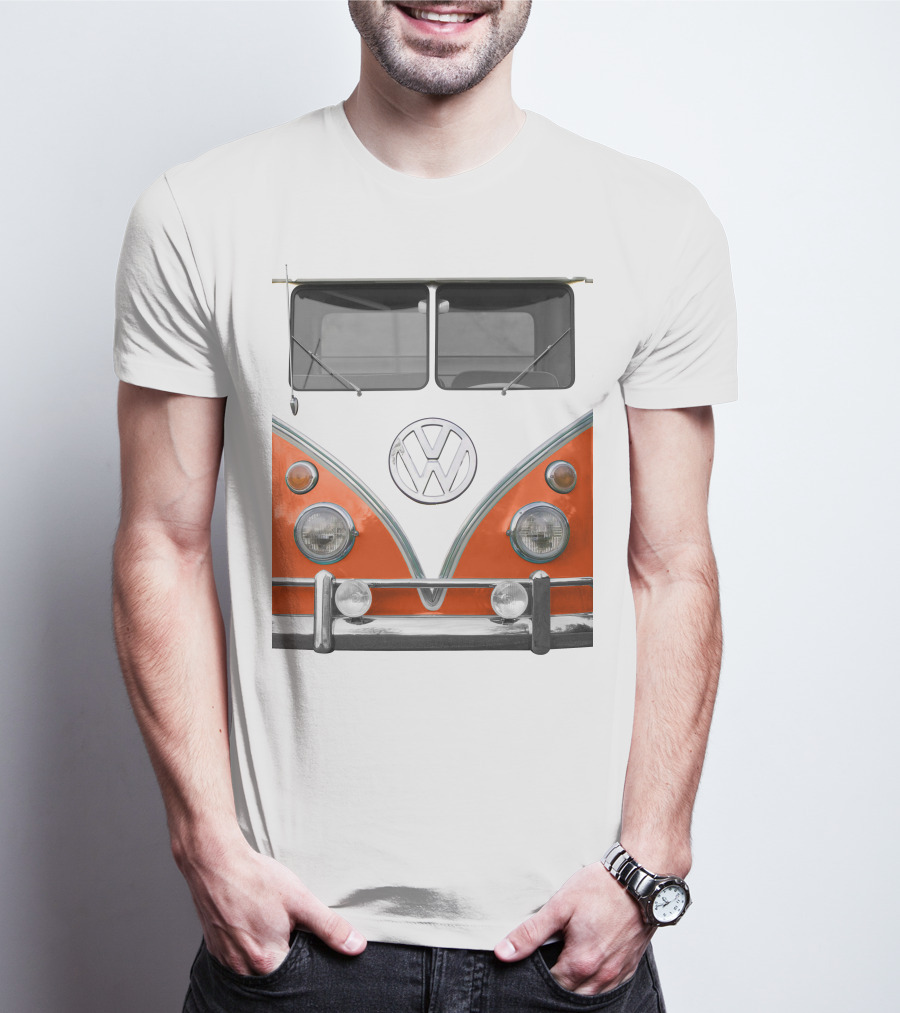 Volkswagen Orange Bus Front Vintage Look T-Shirt