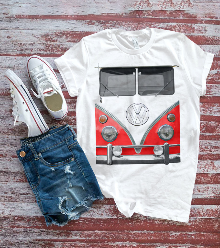 Volkswagen Camper Van Front Red And White Classic T-Shirt