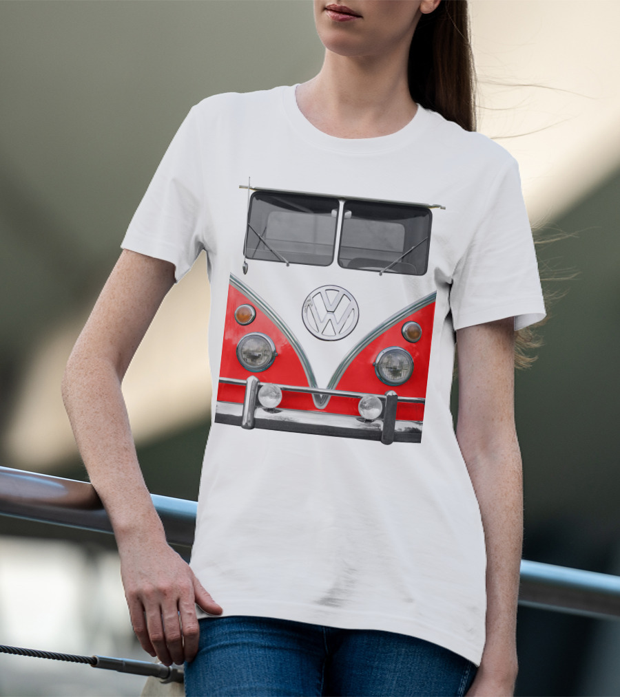 Volkswagen Camper Van Front Red And White Classic T-Shirt