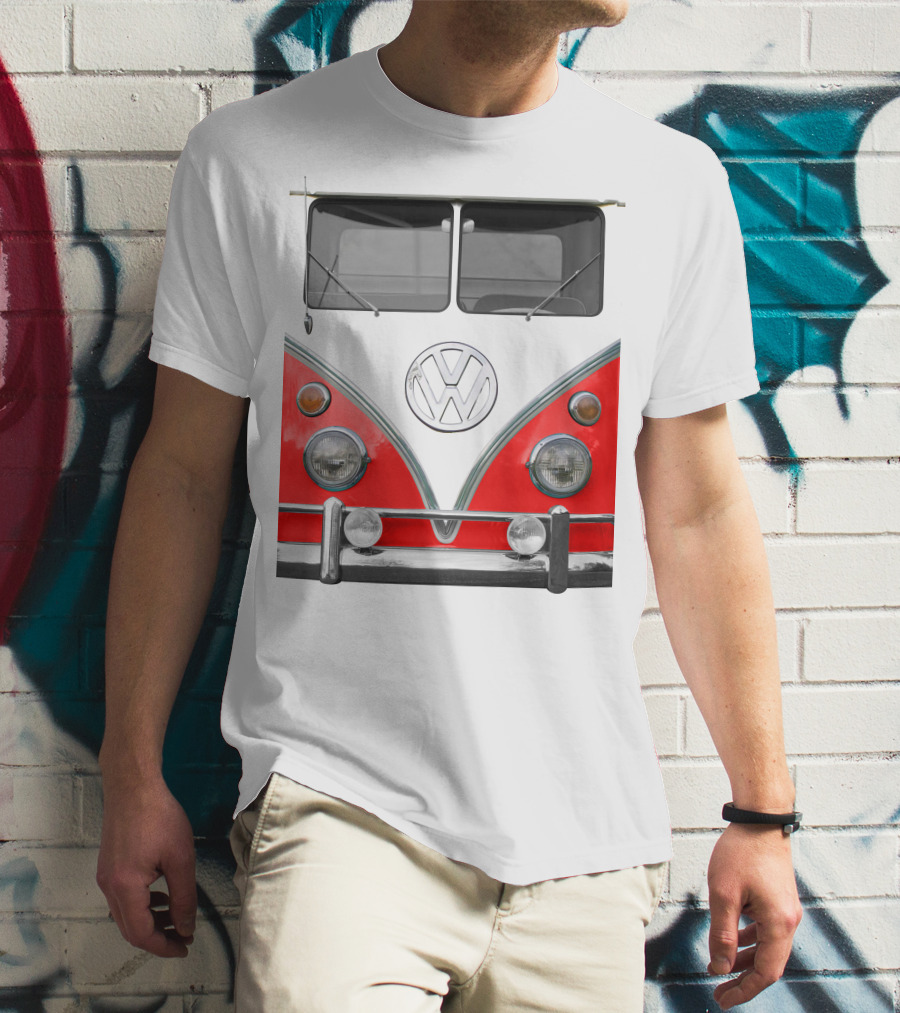 Volkswagen Camper Van Front Red And White Classic T-Shirt