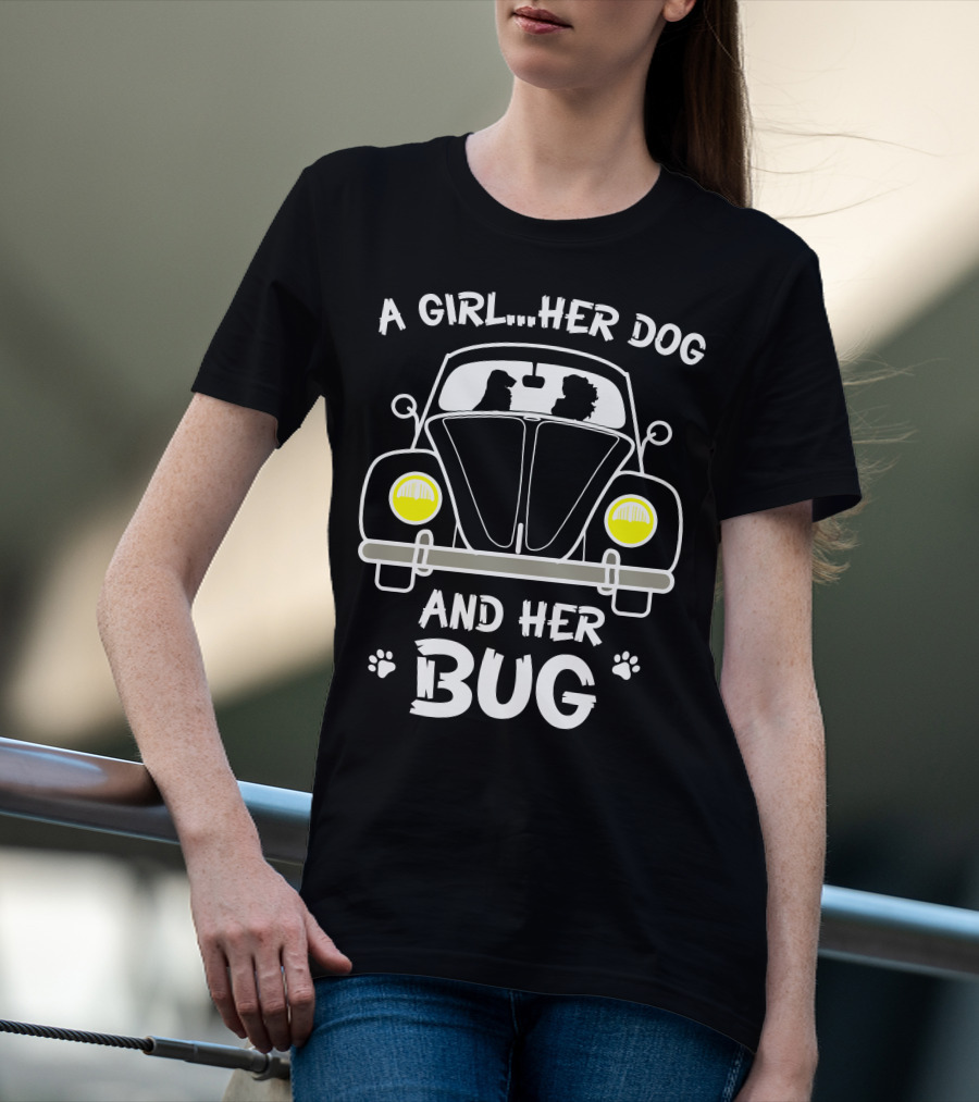 A Girl Her Dog And Her Bug T-Shirt