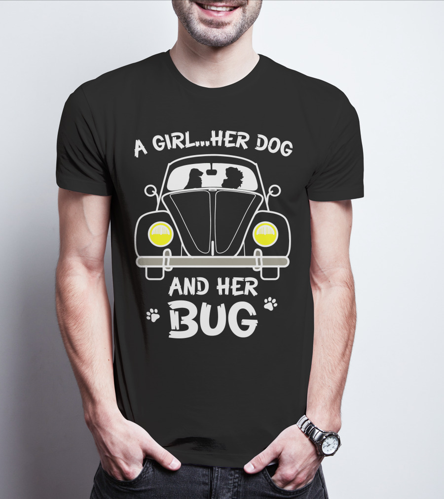 A Girl Her Dog And Her Bug T-Shirt