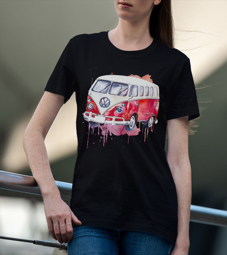 Volkswagen Camper Van Watercolor T-Shirt