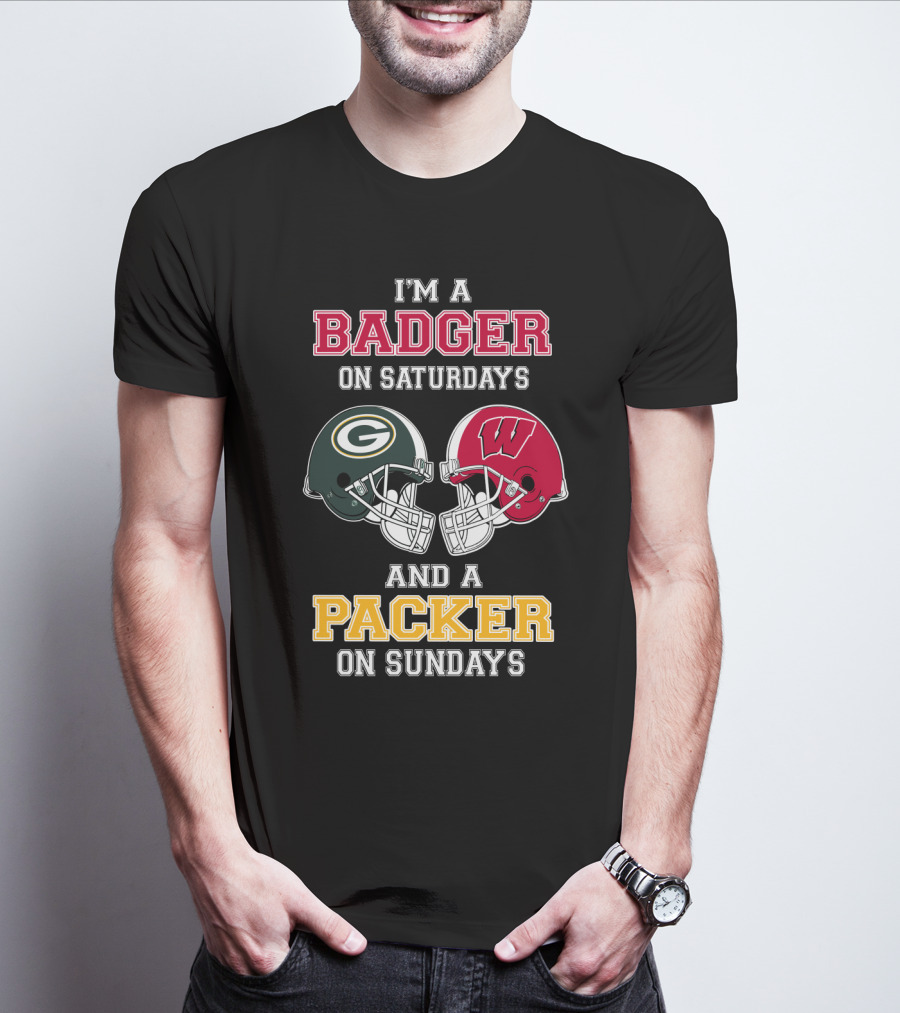 I'm A Badger On Saturdays And A Packer On Sundays T-Shirt