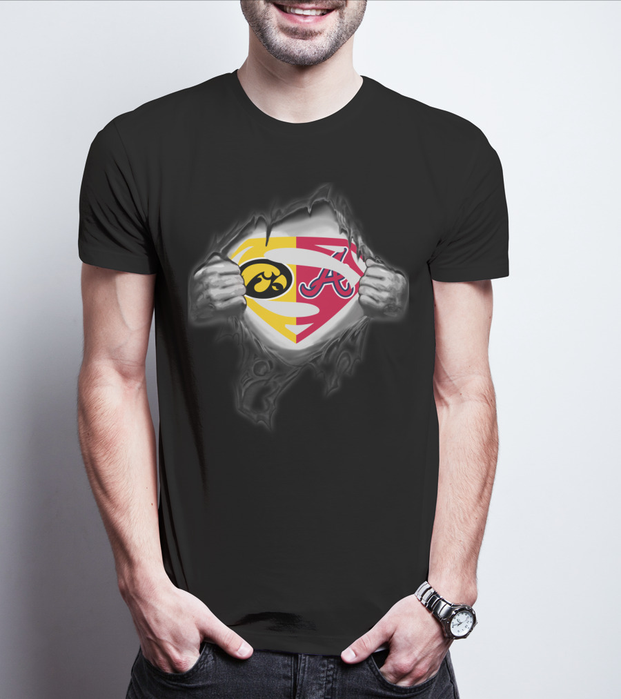 Hawkeyes Atlanta Braves Superman Symbol Crossover T-Shirt
