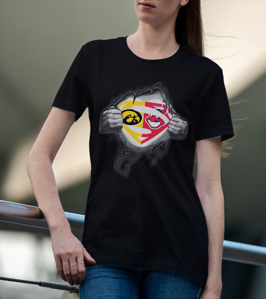 Hawkeyes Cleveland Indians Superman Logo Fusion T-Shirt