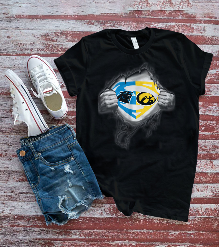 Carolina Panthers Hawkeyes Superman Emblem Combo T-Shirt