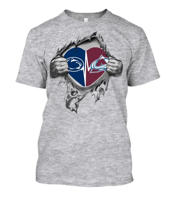 Colorado Avalanche Penn State Heart Tear T-Shirt