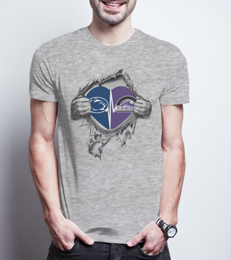 Colorado Rockies Penn State Heartbeat Fusion T-Shirt
