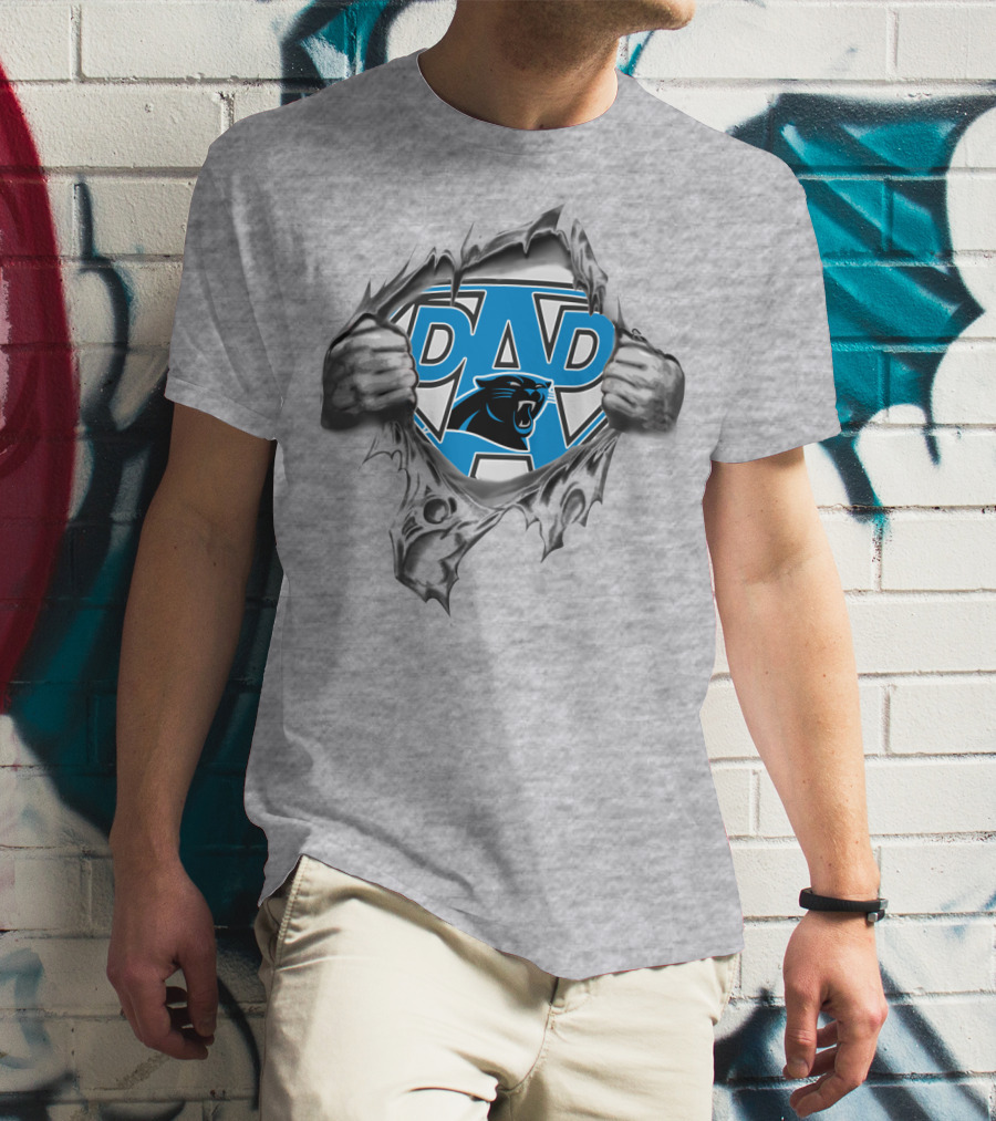 Super Dad Carolina Panthers Logo Superman T-Shirt