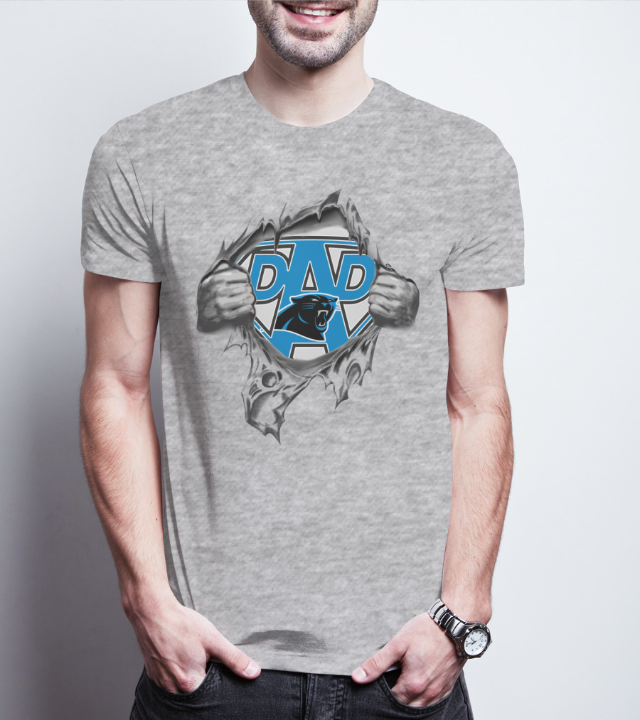 Super Dad Carolina Panthers Logo Superman T-Shirt