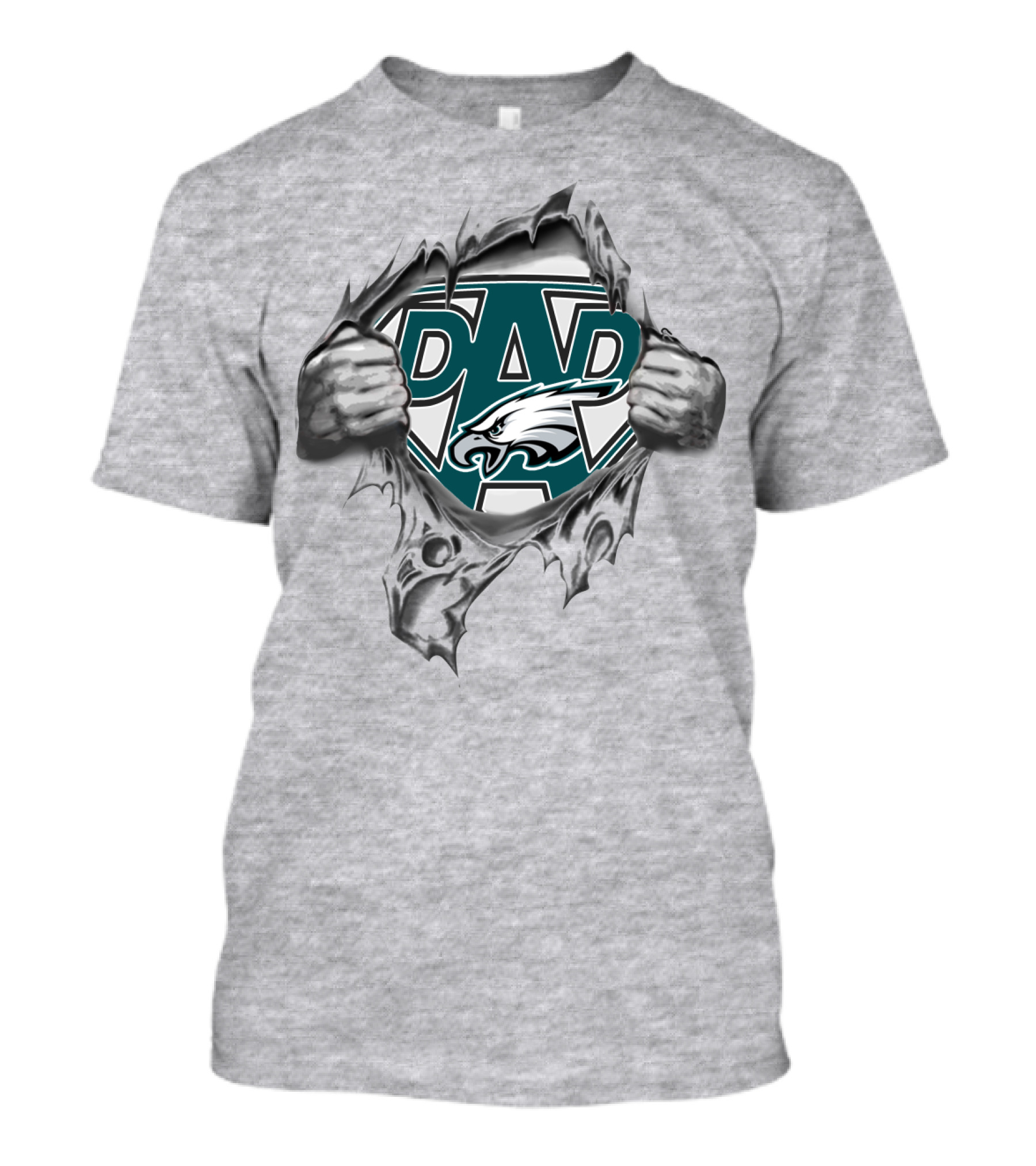 Super Dad Philadelphia Eagles Emblem Tear T-Shirt