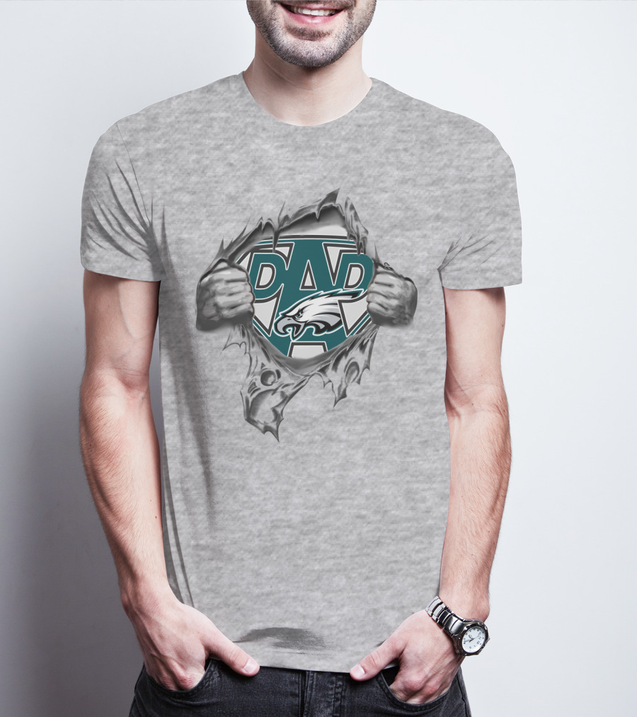 Super Dad Philadelphia Eagles Emblem Tear T-Shirt