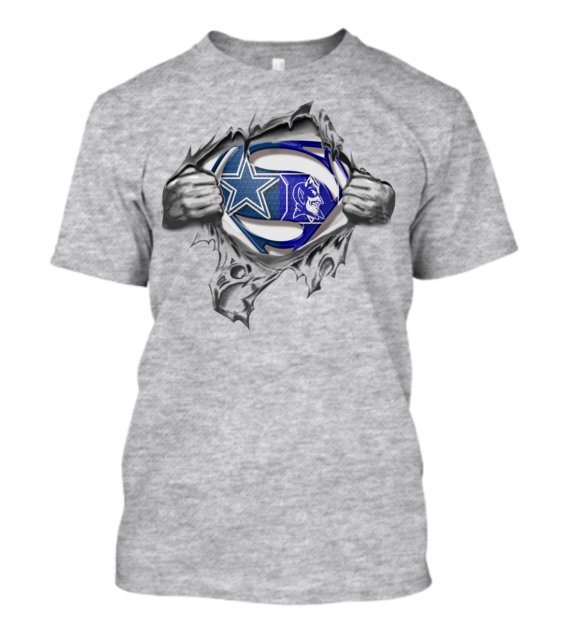 Cowboys Duke Blue Devils Superman Logo Fusion T-Shirt